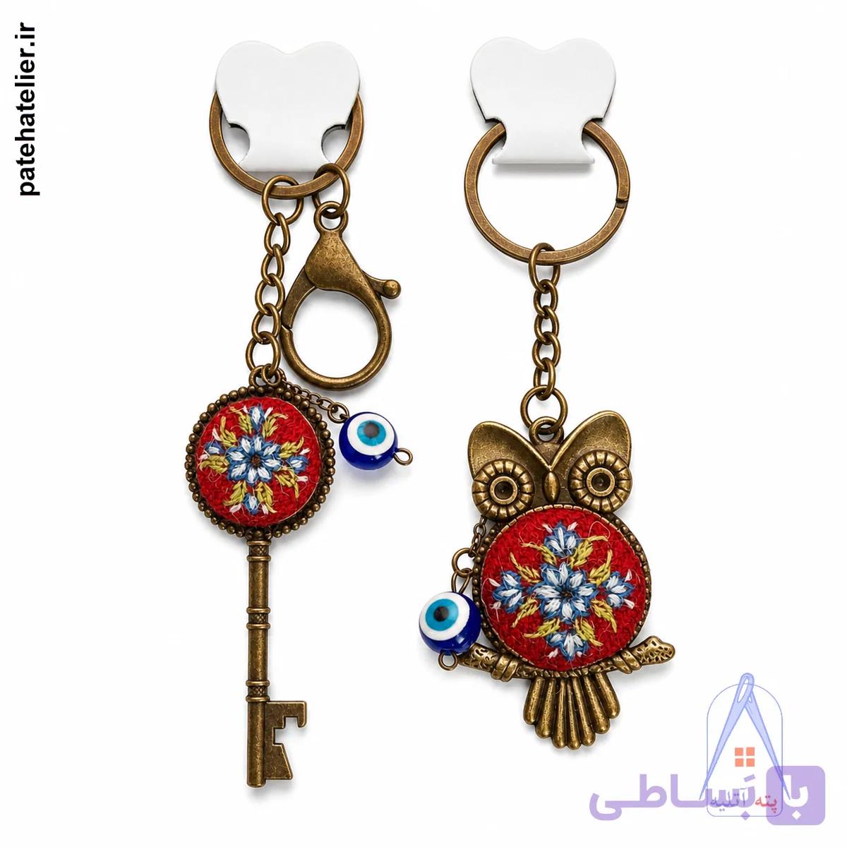 جاکلیدی پته دوزی طرح گل یاقوت — تصویر 1