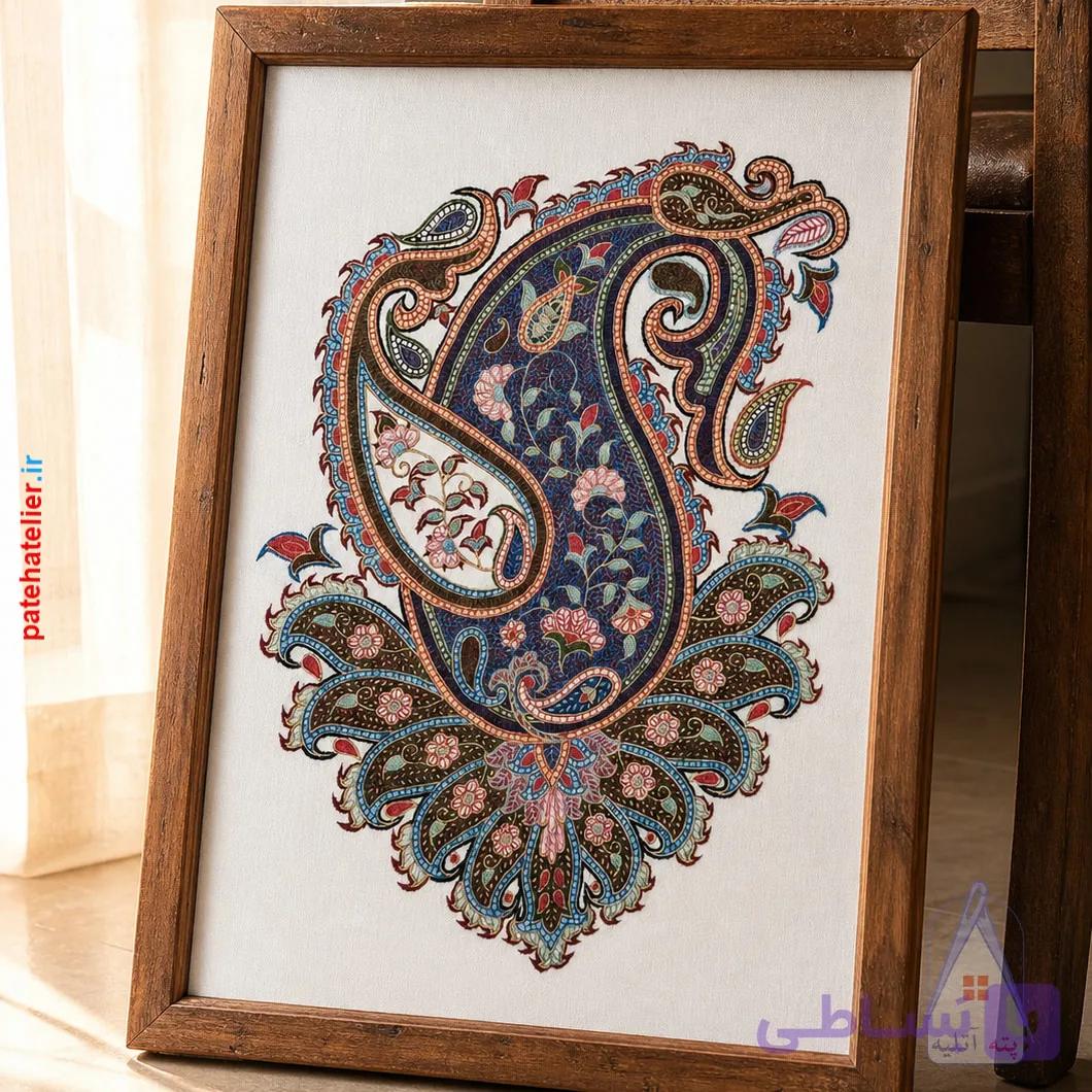تابلو پته دوزی طرح بوته پارمیس — تصویر 1