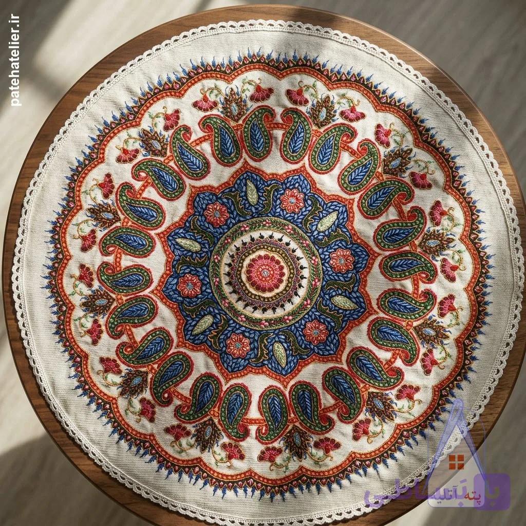 رومیزی پته دوزی طرح پانته آ بزرگ — تصویر 1