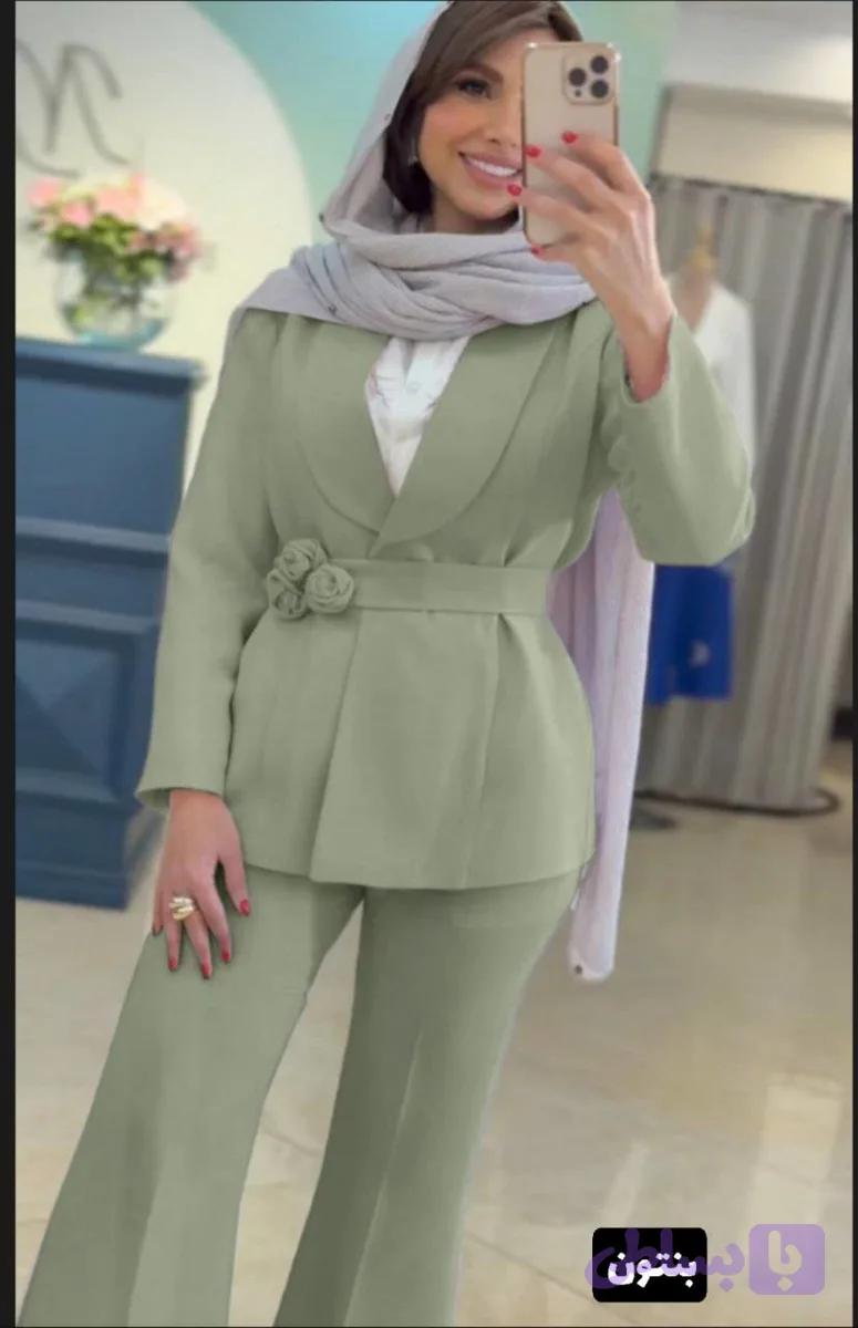 کت شلوار گل رز زنانه