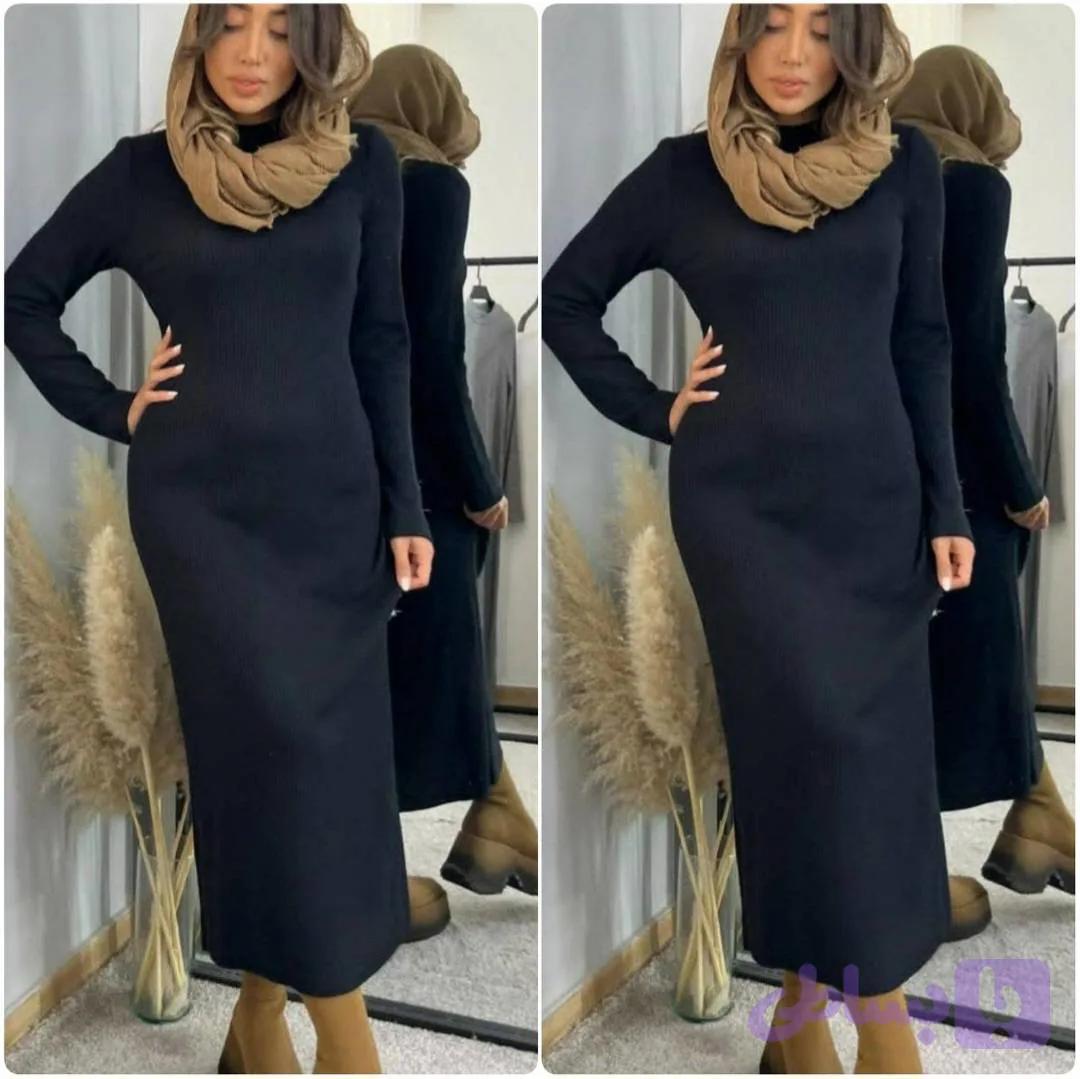 ماکسی یقه اسکی بافت مناسب زیر پالتو و پافر