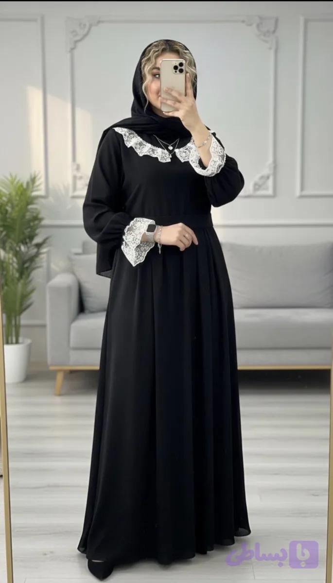 عبا زنانه مدل یقه گیپور