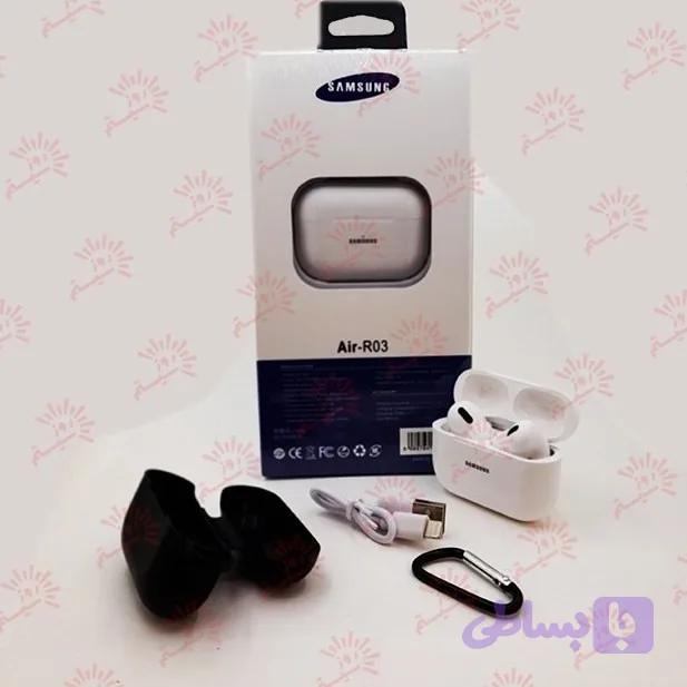 ایرپاد هندزفری بلوتوثی JBL و سامسونگ Air R03 باکیفیت *دوگوش*همراه باکیس و کابل*باتری بزرگ با گارد