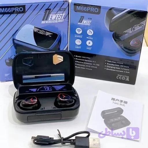 ایرپادM66 PRO هدفون بلوتوثی مدل پاوربانک اظطراری