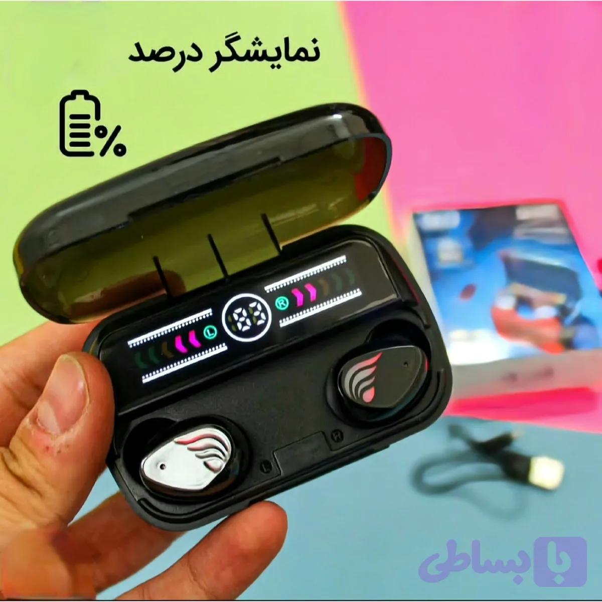 ایرپادM27 پاوربانک دار کیفیت درجه یک بلوتوث نسخه 5/3 صحفه نمایش دار 2026 ارسال فوری