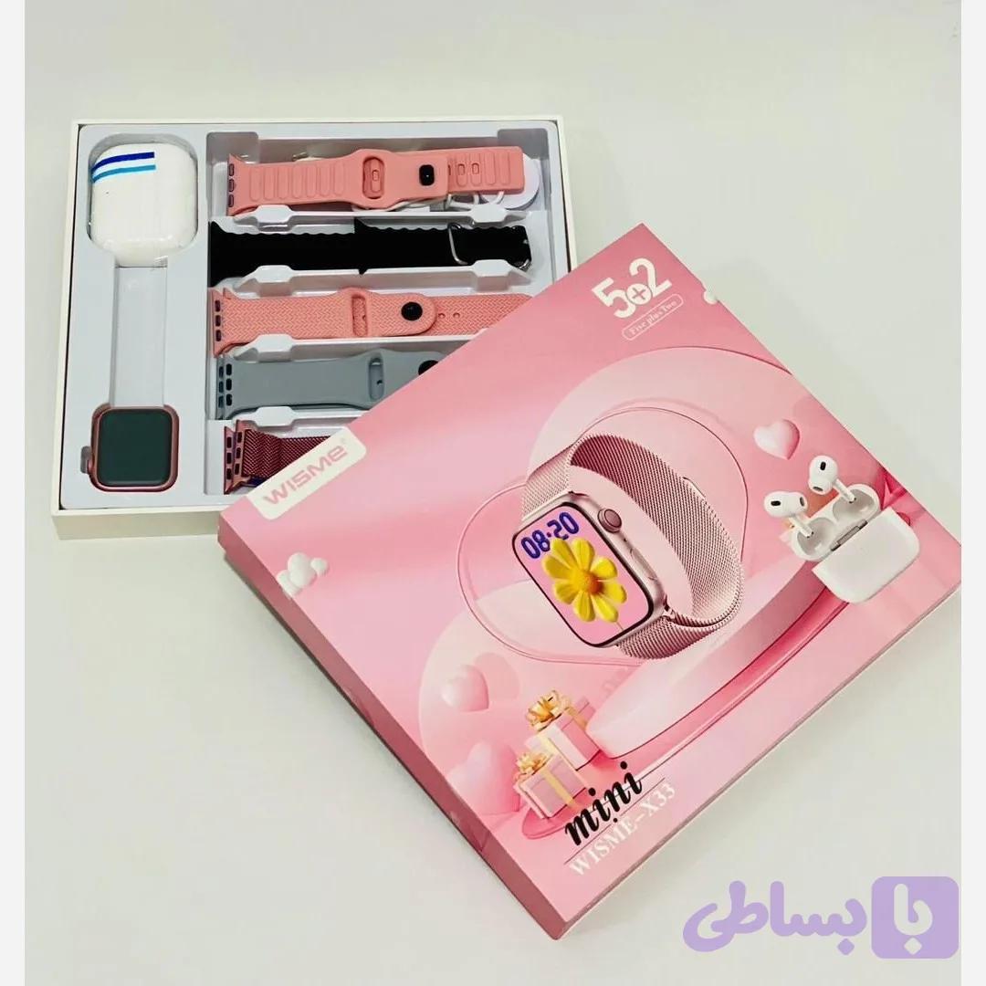 ساعت هوشمند WISME X33 mini پنج بند با ایرپاد) و بند فلزی سوپر امولد بالاترین کیفیت بازار