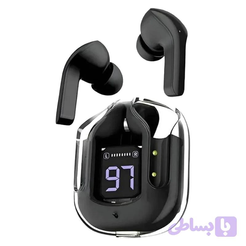 هدفون بلوتوثی Ultrapods Max بدون قابلیت نویز کنسلینگ، درگاه شارژ USB Type-C، دارای صفحه نمایش روی محفظه شارژ، مقاوم در برابر آب و رطوبت با استاندارد IPX4