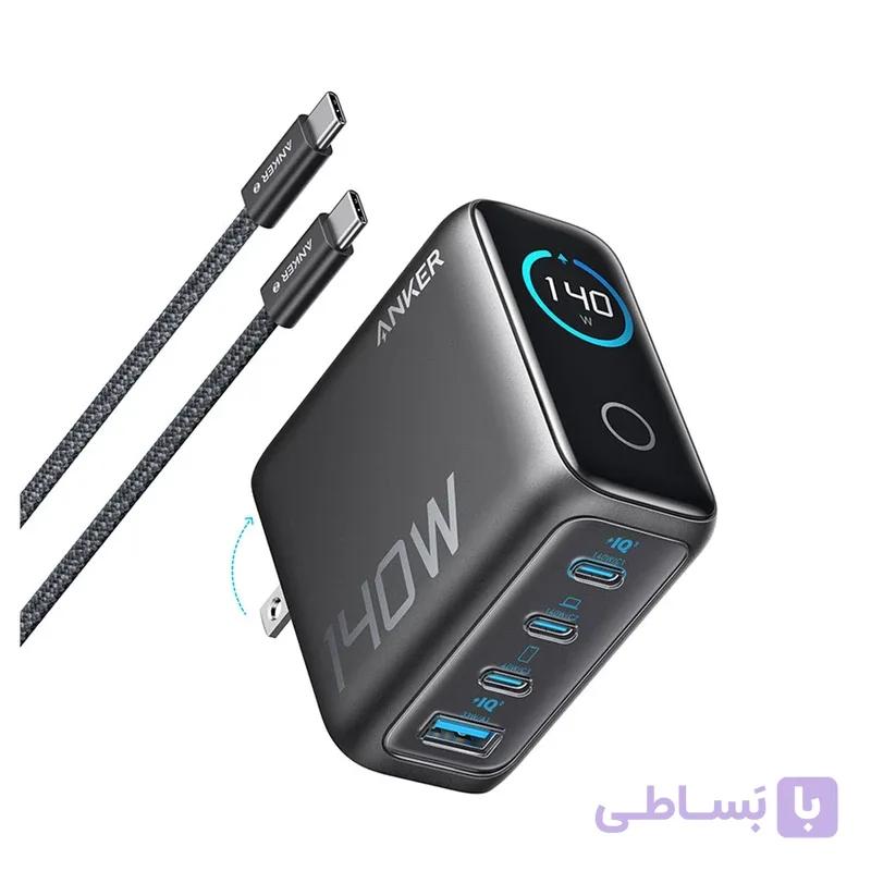 شارژر دیواری 140 وات انکر مدل A2697 به همراه کابل USB-C به طول 1.5 متر — تصویر 1