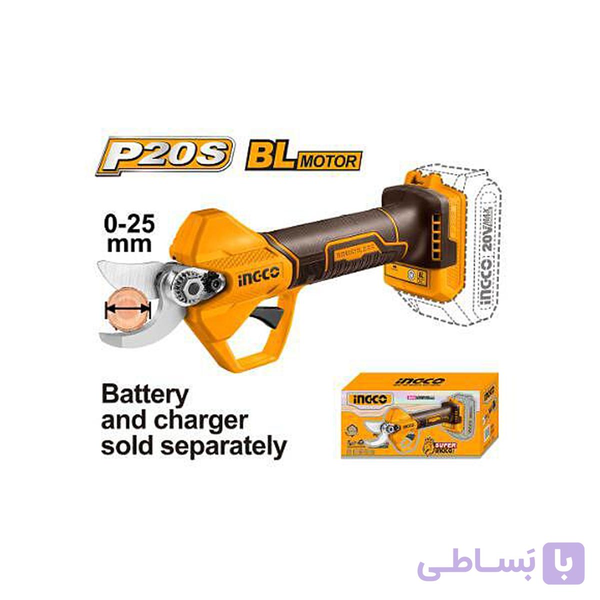 قیچی شارژی 20 ولت صنعتی براشلس اینکو INGCO BRUSHLES CSSLI20258