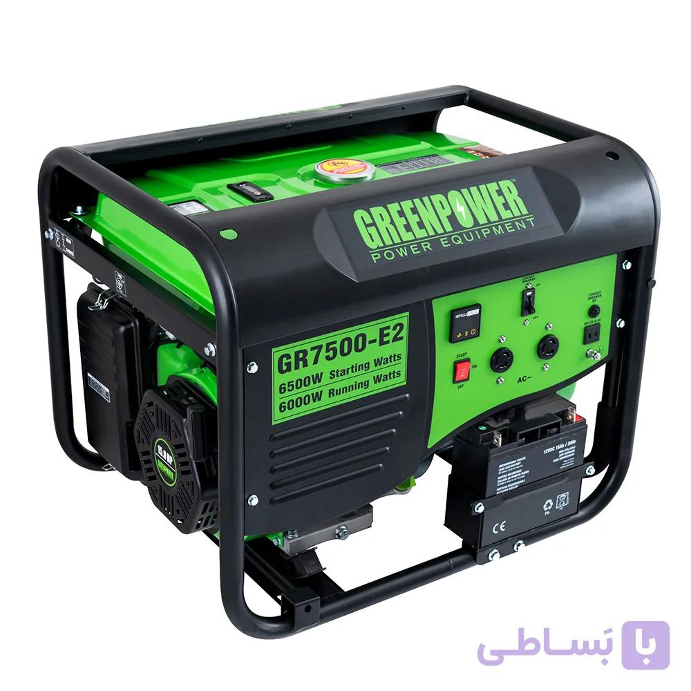 موتور برق استارت و ریموت دار بنزینی 6 کیلووات گرین پاور مدل GR7500-E2