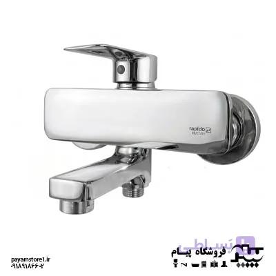 شیر حمام راپیدو مدل باستین کروم براق