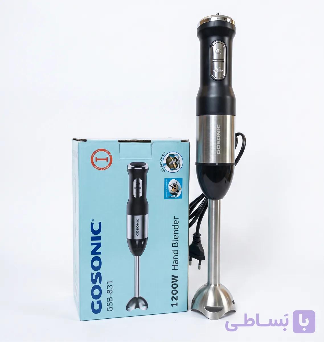 گوشت کوب برقی تک کاره گوسونیک اورجینال 1200 وات مدل Gosonic GSB-831 با تیغه 4 پره تیتانیوم استیل ضد زنگ — تصویر 1