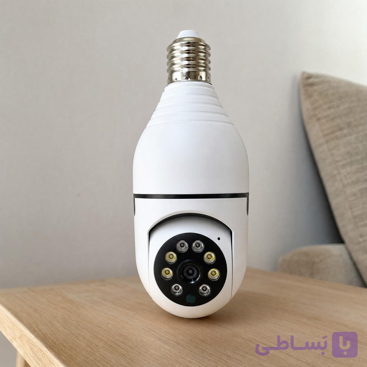 دوربین مداربسته لامپی چرخشی هوشمند V380 اورجینال 3 مگاپیکسل وای فای 360 درجه با دید در شب تمام رنگی و مکالمه دوطرفه — تصویر 1