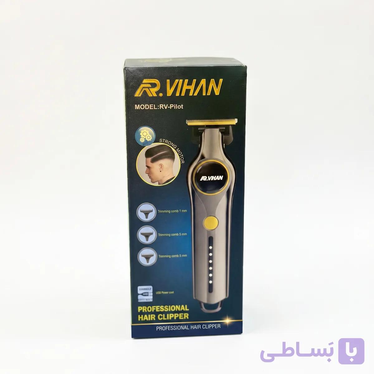 ماشین اصلاح سر و صورت و خط زن شارژی ویهان R.VIHAN مدل RV-Pilot اورجینال — تصویر 1