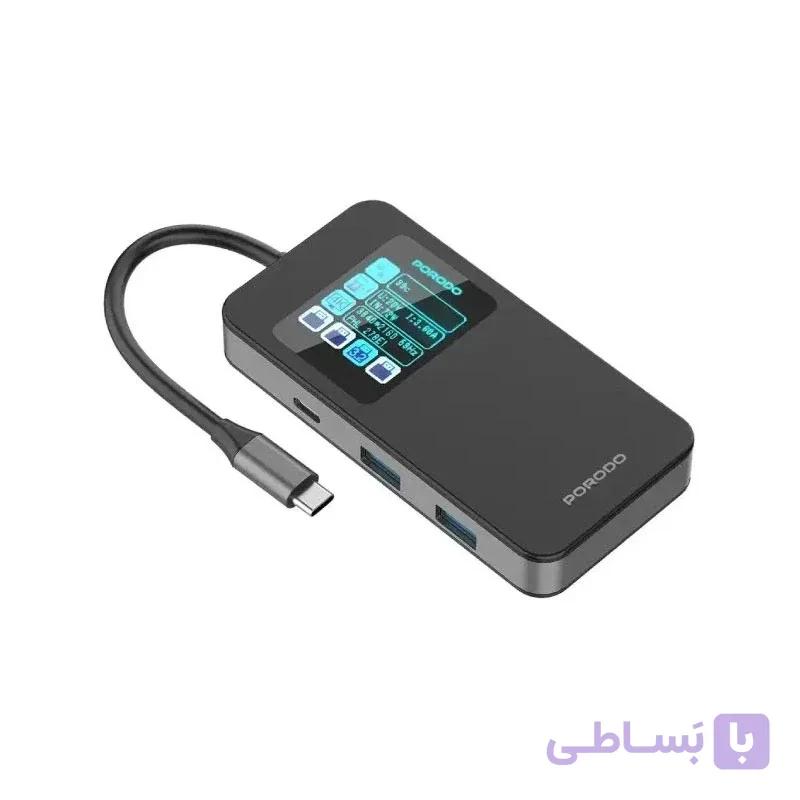 هاب 6 پورت USB-C پرودو مدل PORODO PDTC630GY — تصویر 1