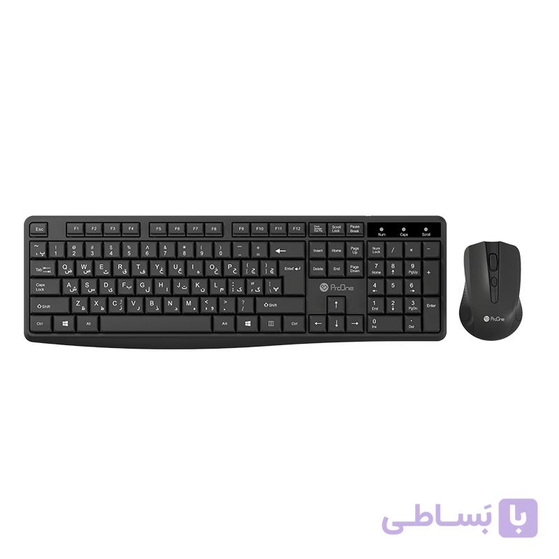 ست کیبورد و ماوس بی‌ سیم پرووان مدل KEYSET PMK25W — تصویر 1