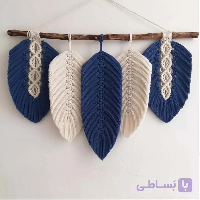 آویز برگ مکرومه دیواری مدل روشا کد 0049