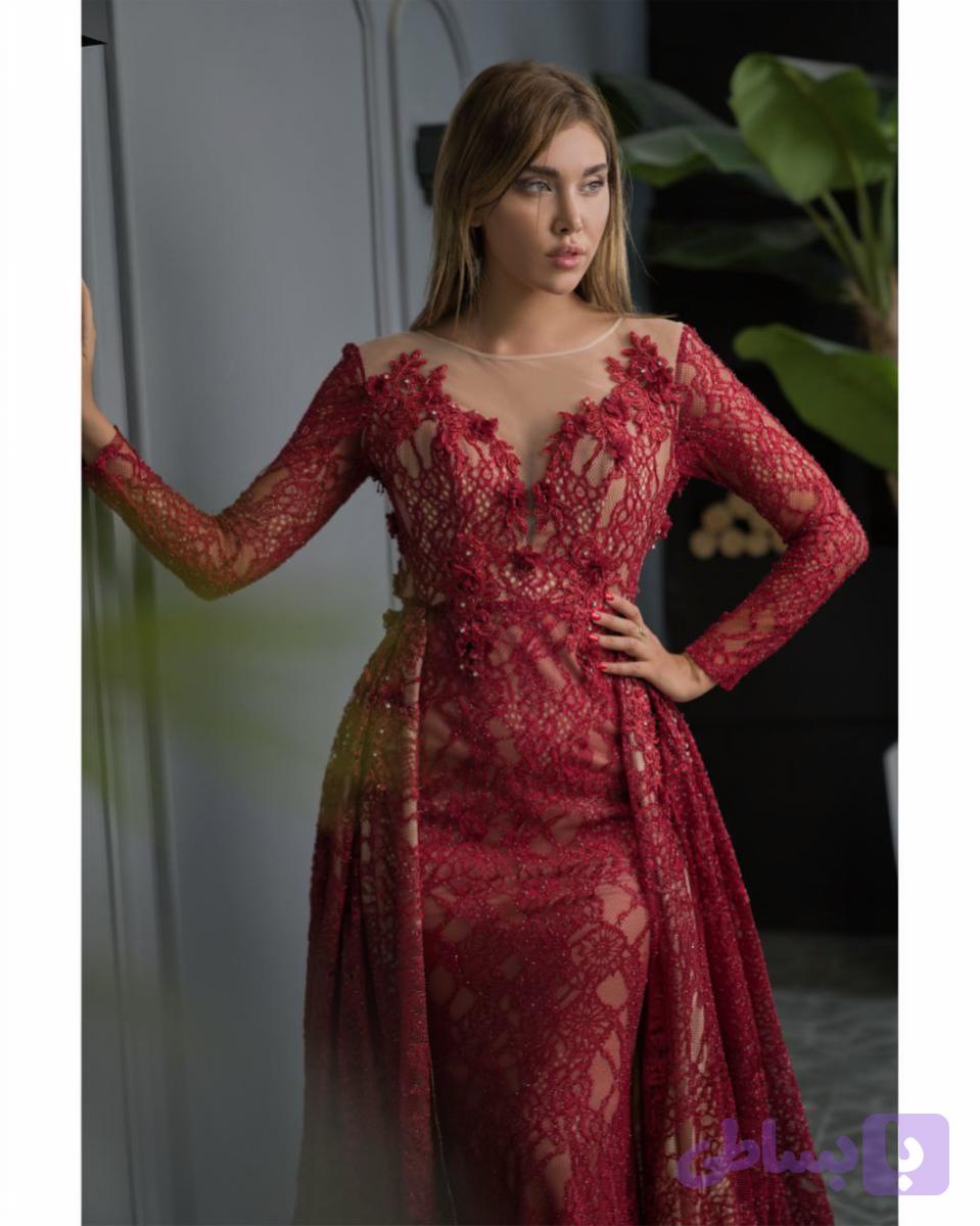 لباس مجلسی زنانه طرحدار کد 1034 — تصویر 1