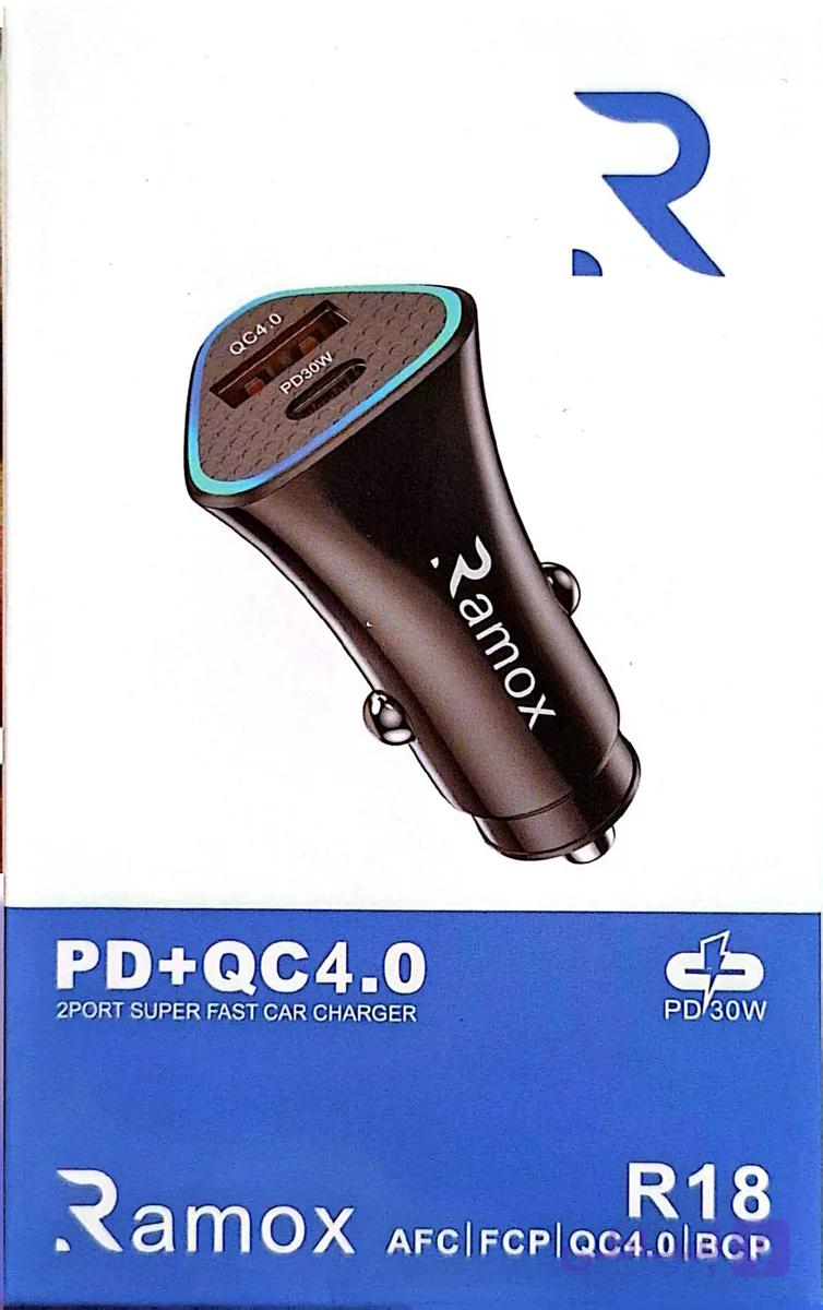 شارژر فندکی خودرو راموکس مدل Ramox R18 — تصویر 1