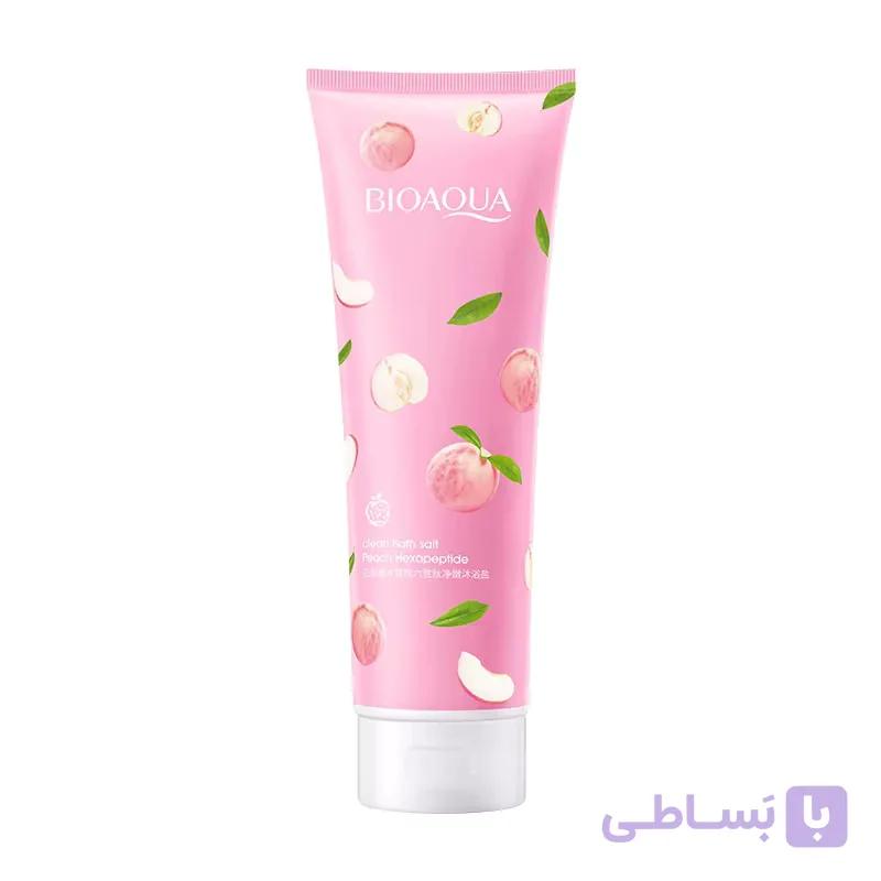 نمک بدن هلو بیو آکوا 250 میل لایه بردار و روشن کننده پوست