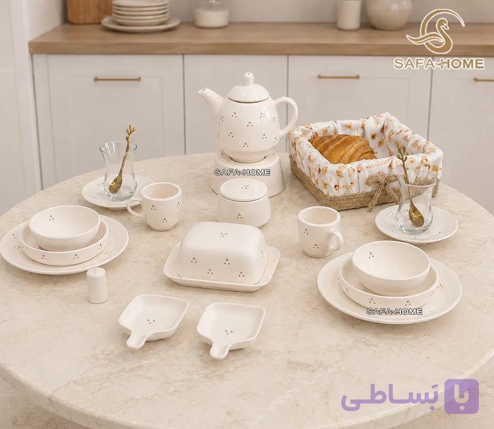 سرویس صبحانه خوری دوژان طرح فلور 25 پارچه — تصویر 1
