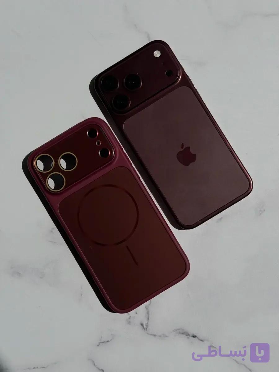 قاب PVD Burgundy با مگ سیف (تبدیل آیفون ها به سری 18) (کدC2314) — تصویر 1