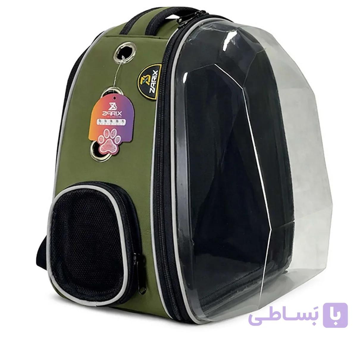 کوله پشتی حمل حیوانات زاریکس مدل زئوس پارک دار(رنگ سبز)