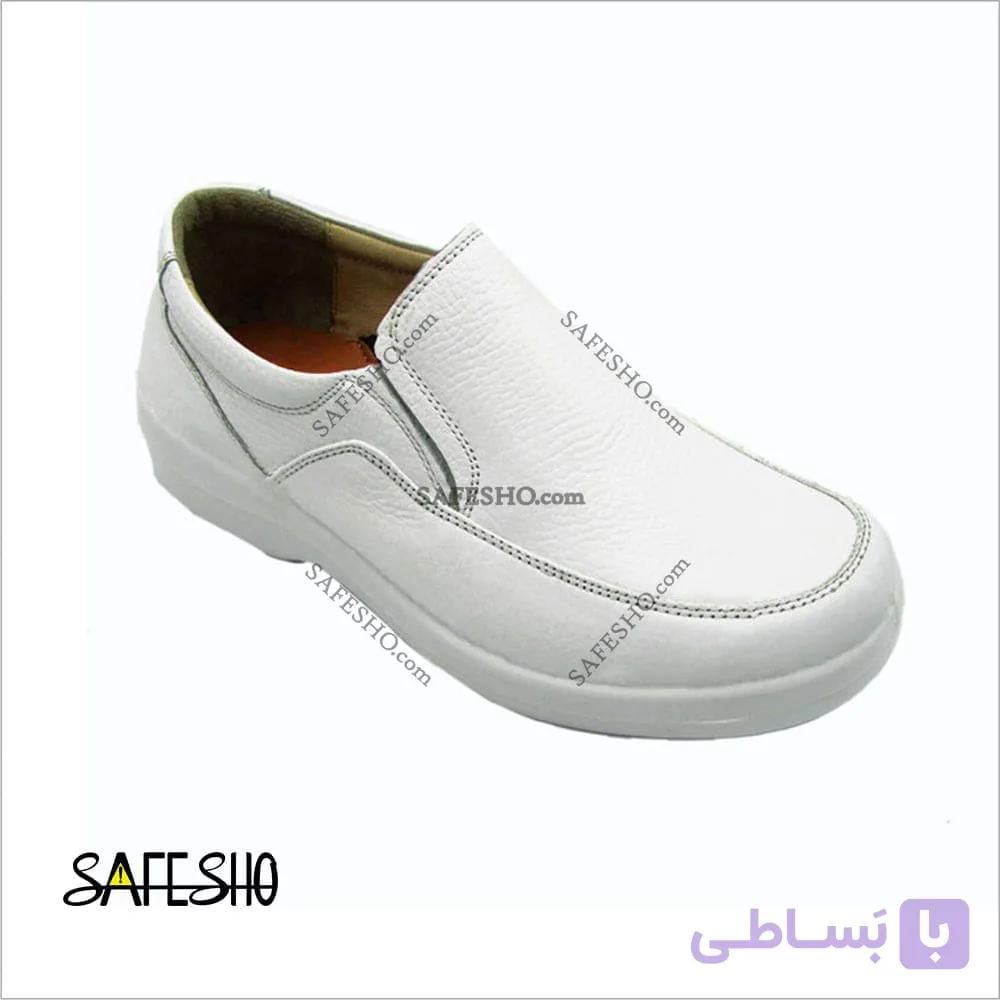 کفش اداری چرم پای آرا مدل آرین سفید — تصویر 1