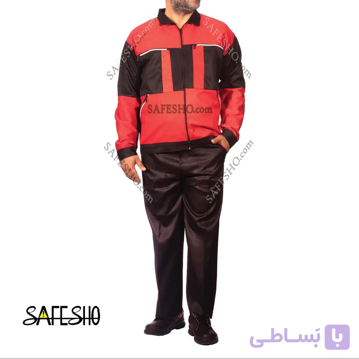 لباس کار مدل سیلور مشکی-قرمز — تصویر 1