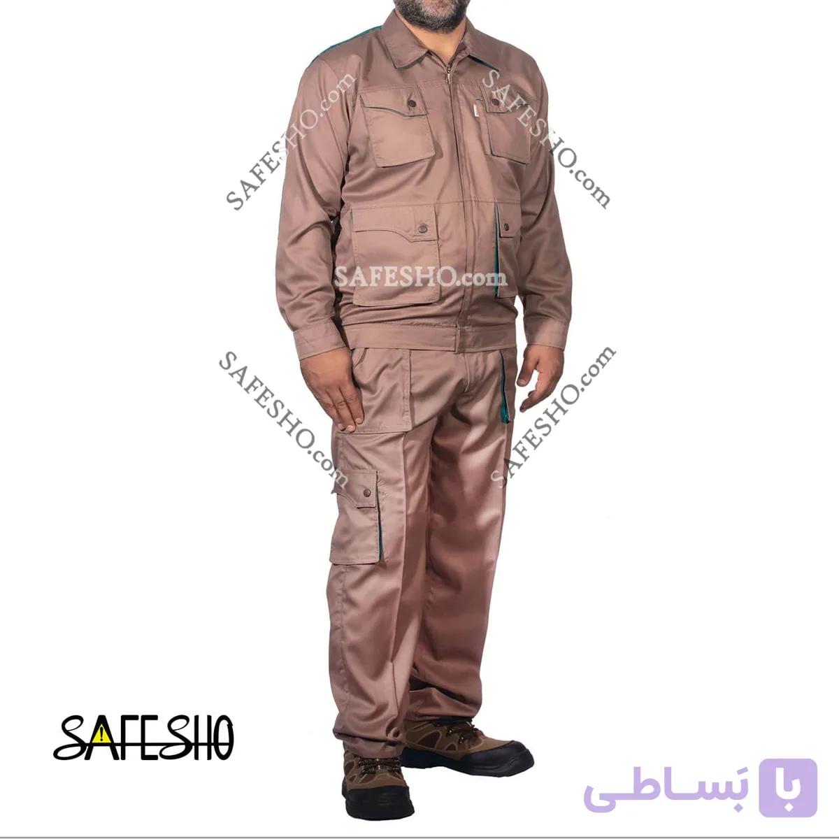 لباس کار اف ورک Fworkکرم شکلاتی-فیروزه ای — تصویر 1
