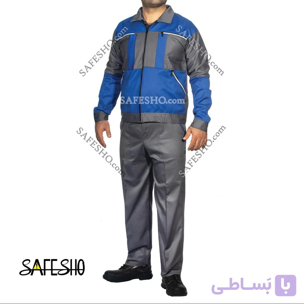 لباس کار مدل سیلور طوسی-آبی — تصویر 1