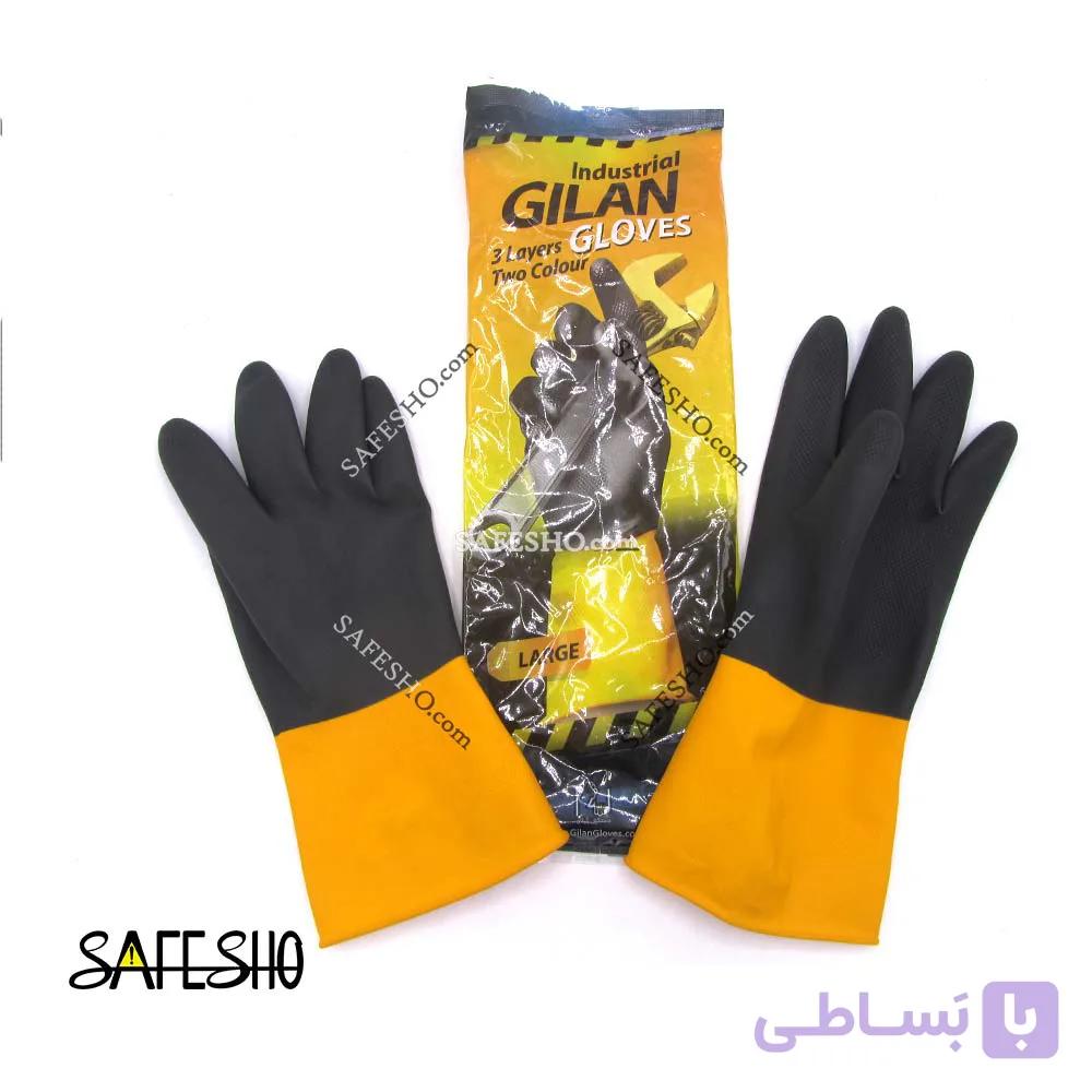 دستکش کار گیلان مدل سه لایه دورنگ — تصویر 1