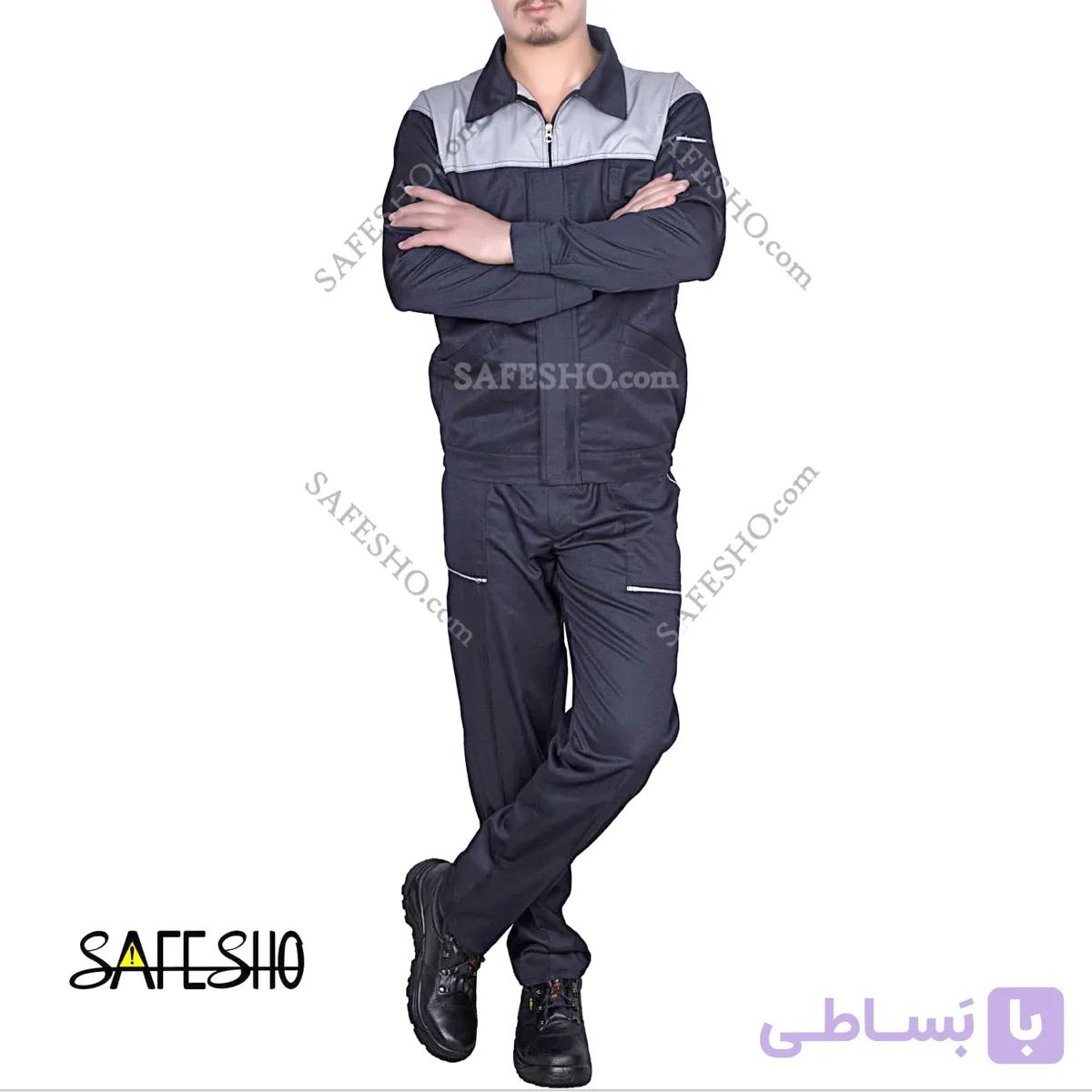 لباس کار مدل کلاسیک Classic سورمه ای-طوسی استخوانی — تصویر 1
