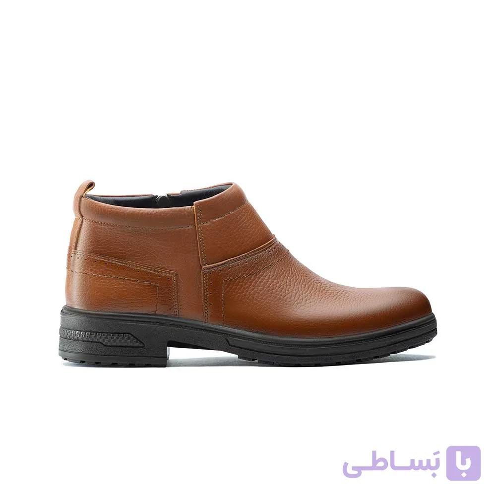 پوتین مردانه چرم ارمغان بی‌بند سرپنجه با زیره تزریق — تصویر 1