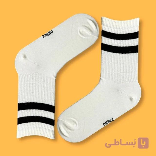 جوراب نیم ساق اسپرت برند اپتیمیست طرح دو خط
