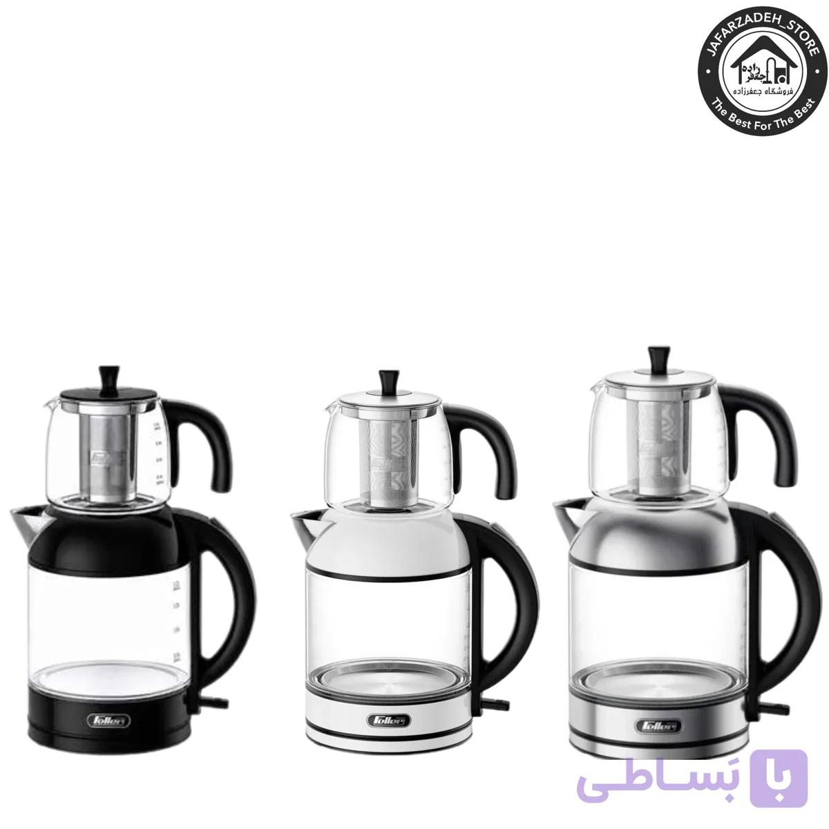 چای‌ساز برند فِلِر مدل 289 رنگ استیل و مشکی و سفید — تصویر 1