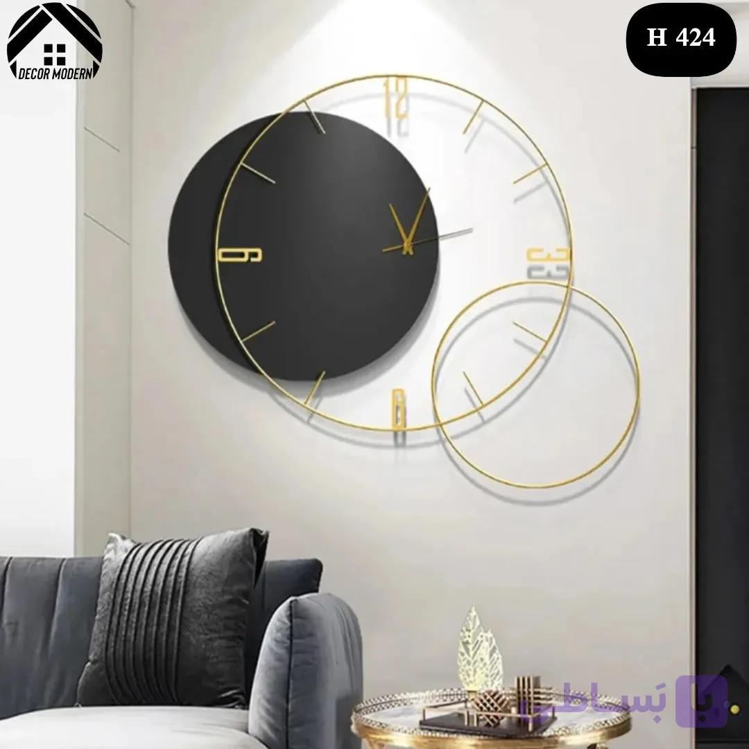 ساعت دیواری ترکیب چوب و فلز کد H424