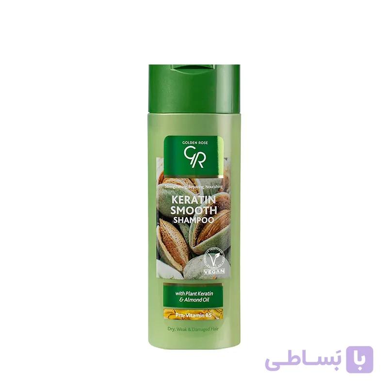 شامپو مو گلدن رز مدل keratin smooth حجم 430 میلی لیتر