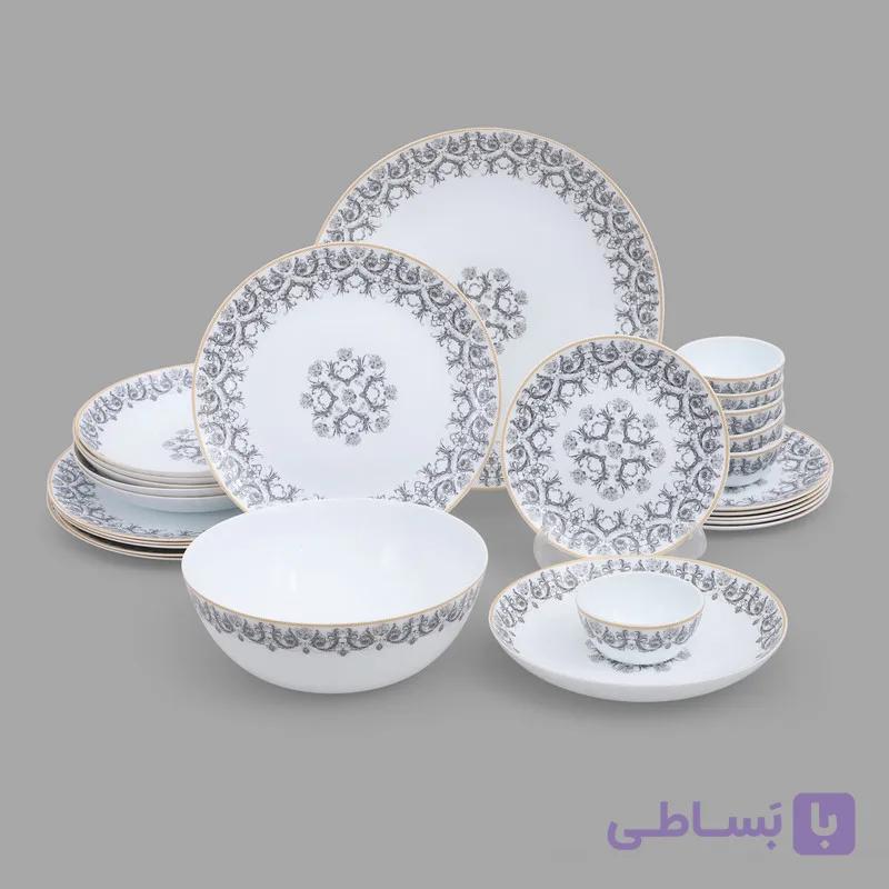 سرویس غذاخوری اوپال 26 پارچه 6 نفره آیروپال مدل گرد کلاسیک ورژن 3 آیگین