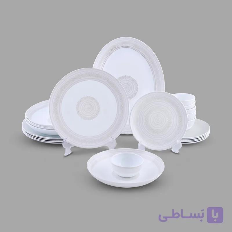 سرویس غذاخوری اوپال 25 پارچه 6 نفره آفر مدل کنگره گلوش