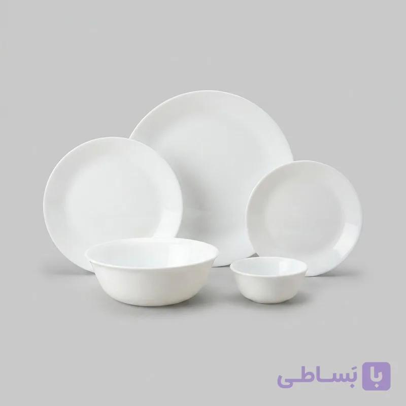 سرویس غذاخوری دیوالی سفید ساده گلدن اپال ۲۶ پارچه