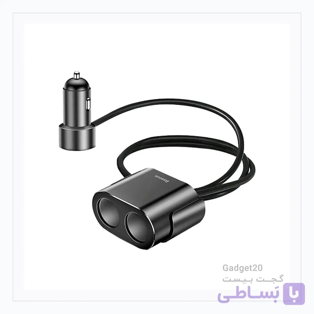 شارژر فندکی بیسوس High Efficiency CRDYQ-01 دو سوکت فندکی — تصویر 1