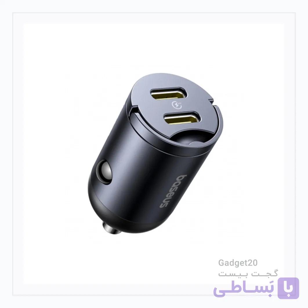 شارژر فندکی بیسوس Tiny Star Mini VCHXX-CC 30W دو پورت Type-C — تصویر 1