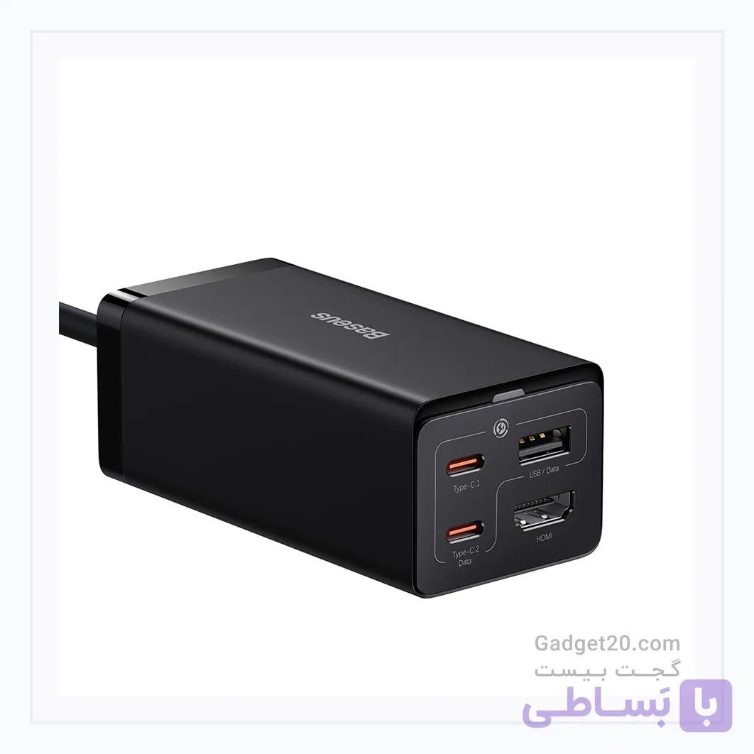 شارژر رومیزی بیسوس GaN5 Pro 67W چهار پورت — تصویر 1