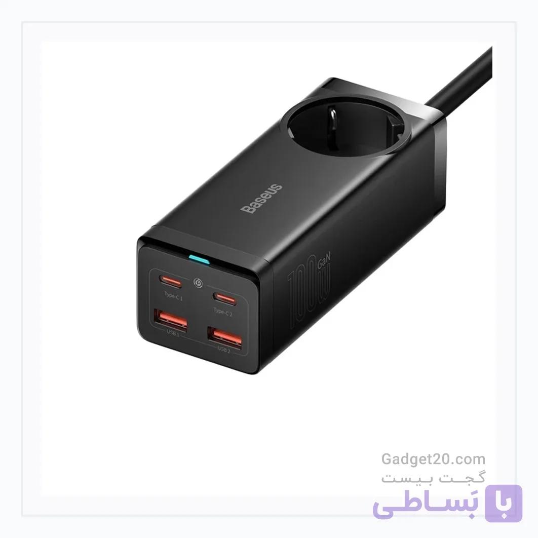 شارژر رومیزی بیسوس PowerStrip 100W پنج پورت — تصویر 1