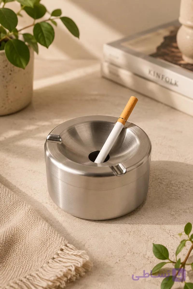 زیر سیگاری درب دار استیل