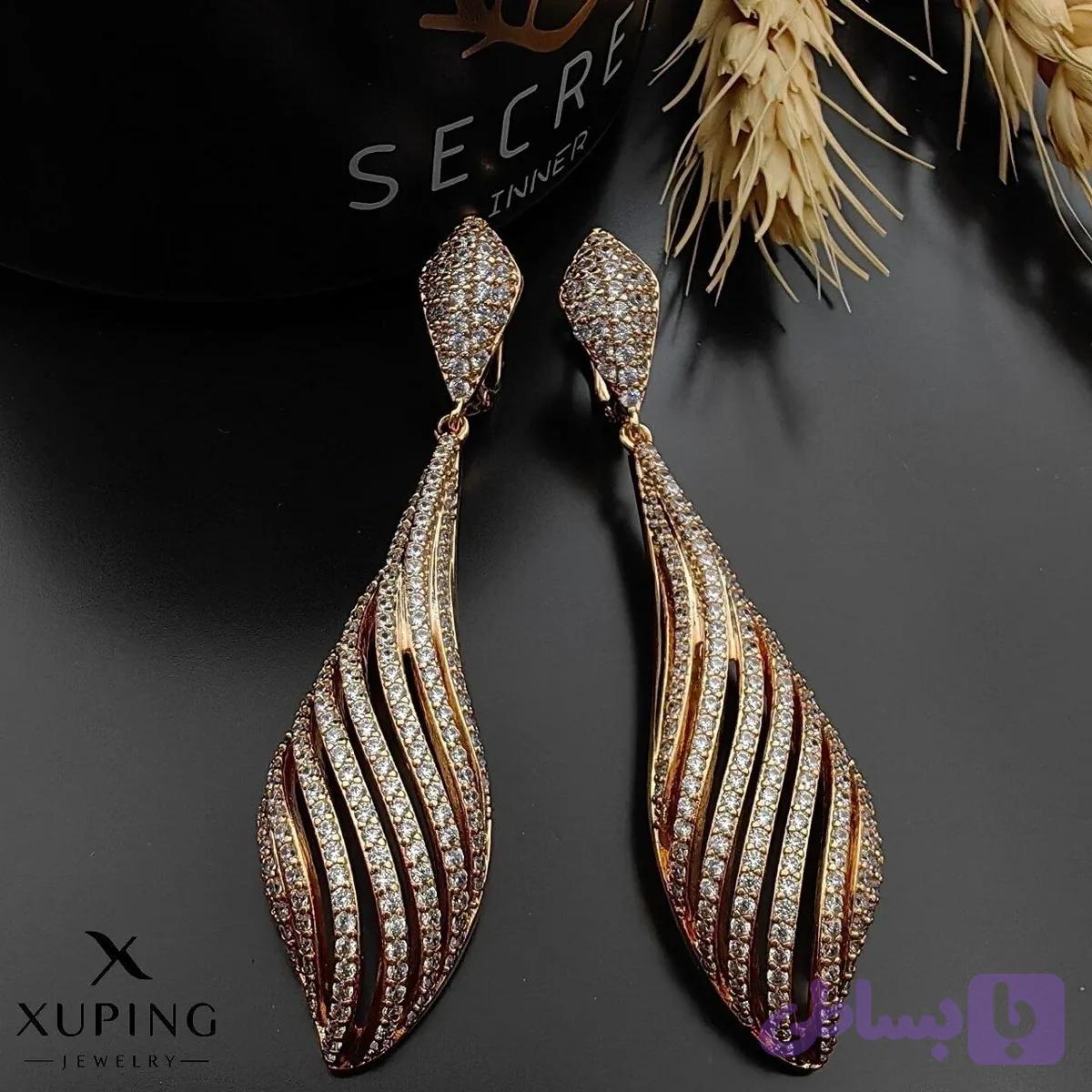 گوشواره آویز نگین‌دار ژوپینگ — تصویر 1