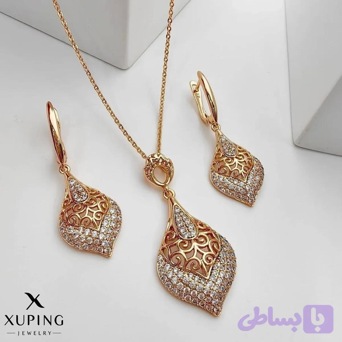 نیم ست ژوپینگ طرح اشکی نگین دار — تصویر 1