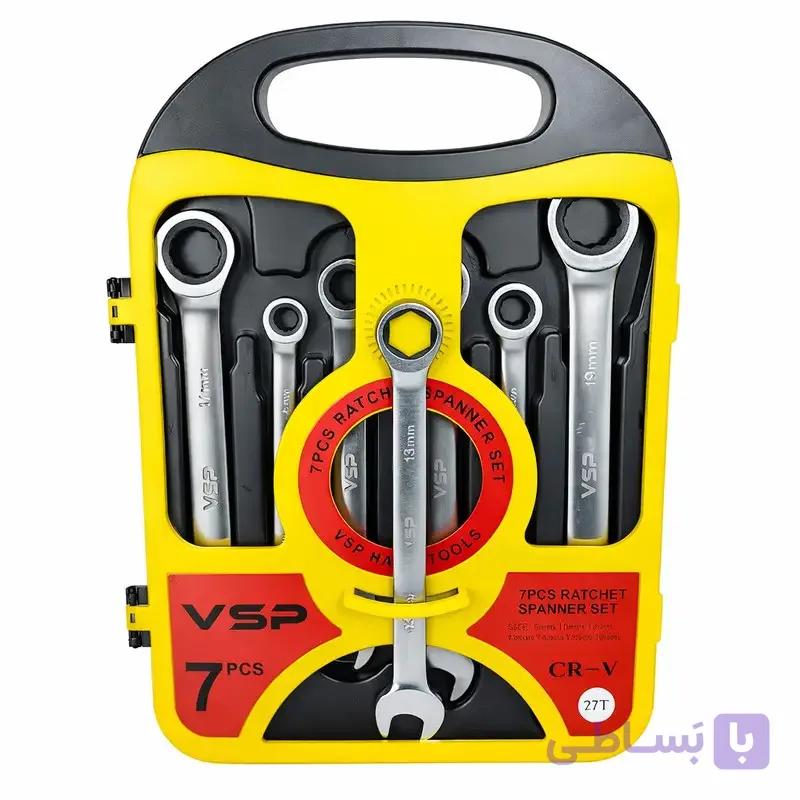 آچار یکسر تخت و یکسر رینگی وی اس پی مدل CR-V مجموعه 7 عددی — تصویر 1