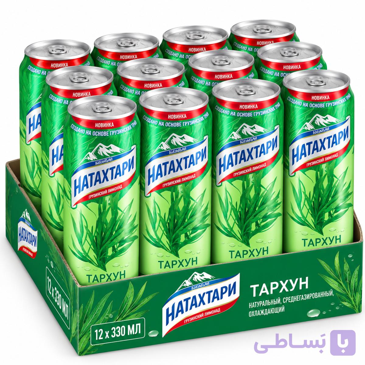 نوشیدنی گازدار ناتاختاری با طعم گلابی پک اقتصادی 12 عددی